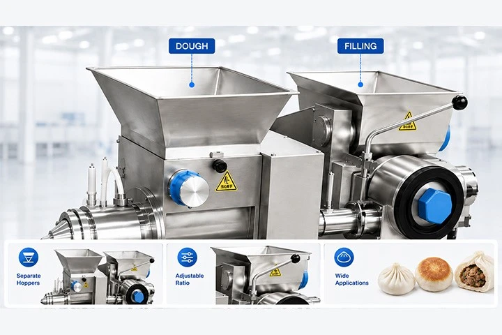 Two-Hopper Feeding for Integrated Filling and Wrapping Two-Hopper Feeding for Integrated Filling and Wrapping
